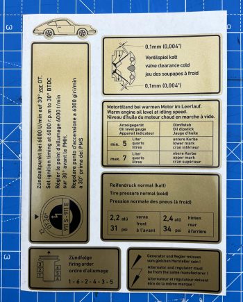 Porsche 911 sticker - Type F - 911S - 911E - 2.2 - 2.4